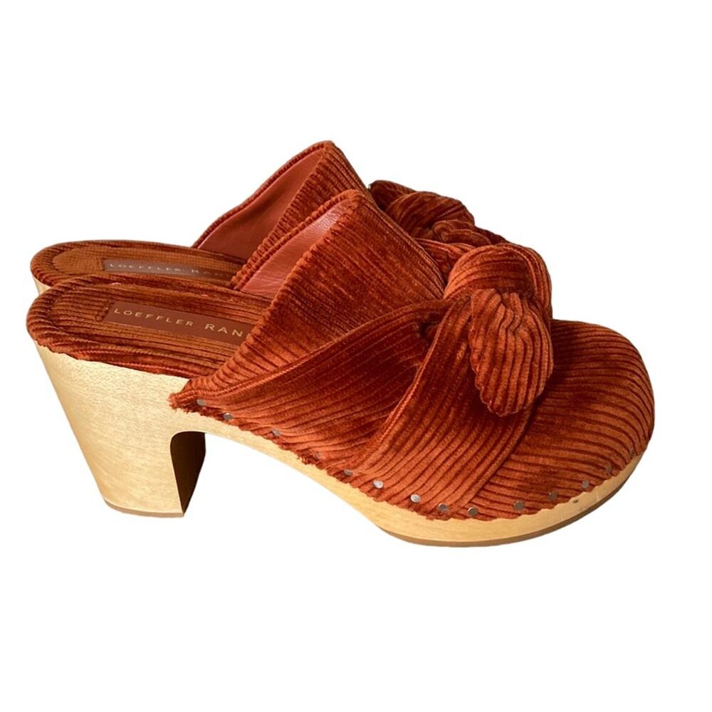 Loeffler Randall Neko Rust Corduroy Stud Clogs Wooden size 6 - Picture 4 of 11
